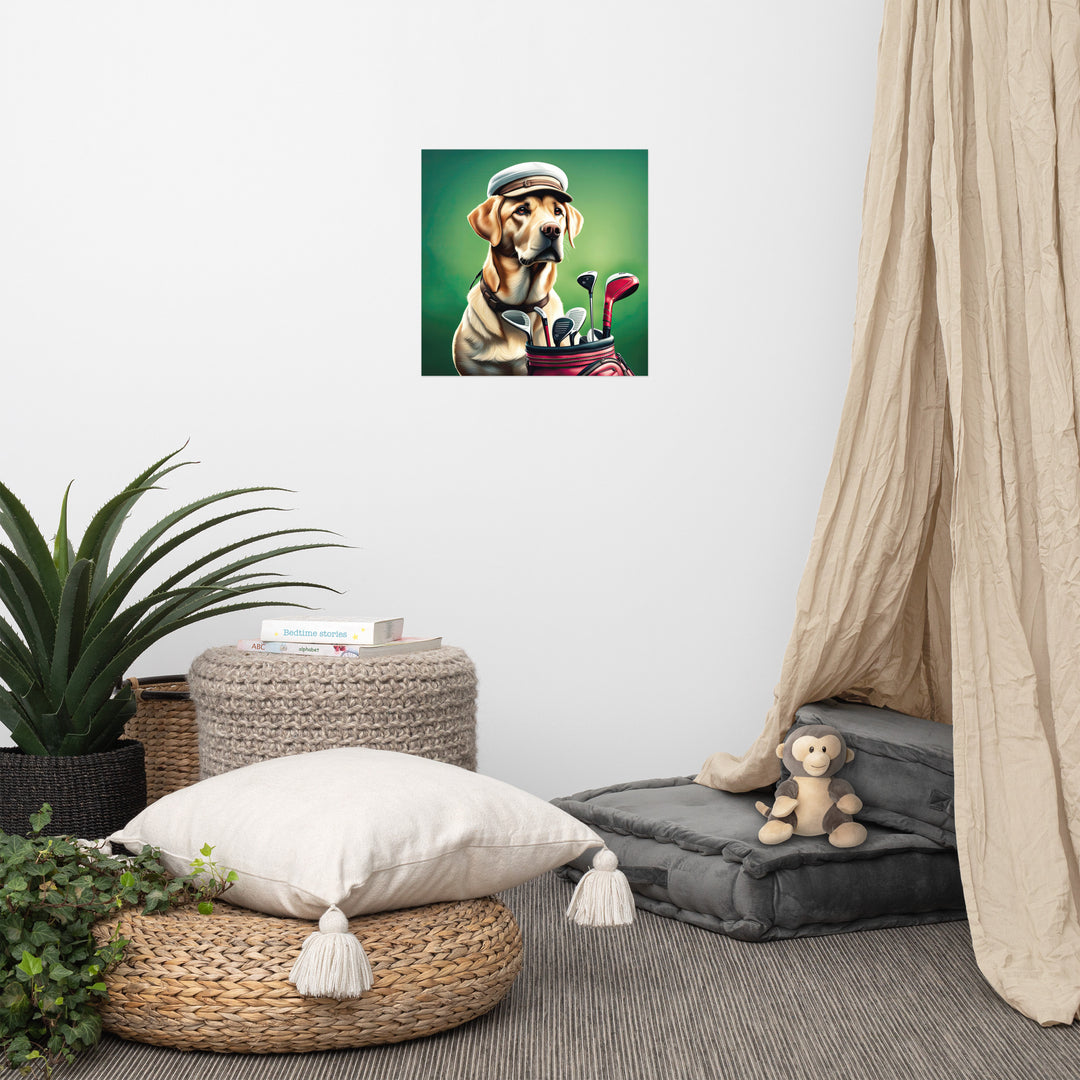 Photo paper poster-Labrador Retriever Golfer V3