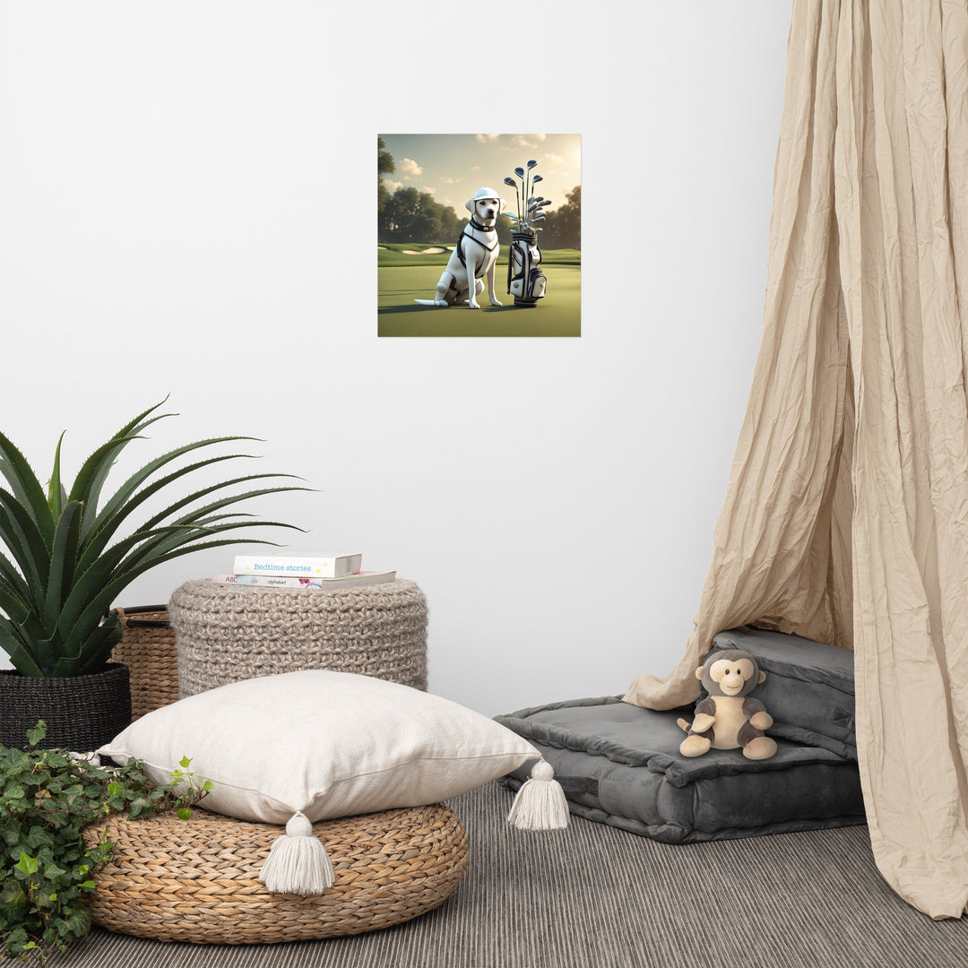 Photo paper poster-Labrador Retriever Golfer V6