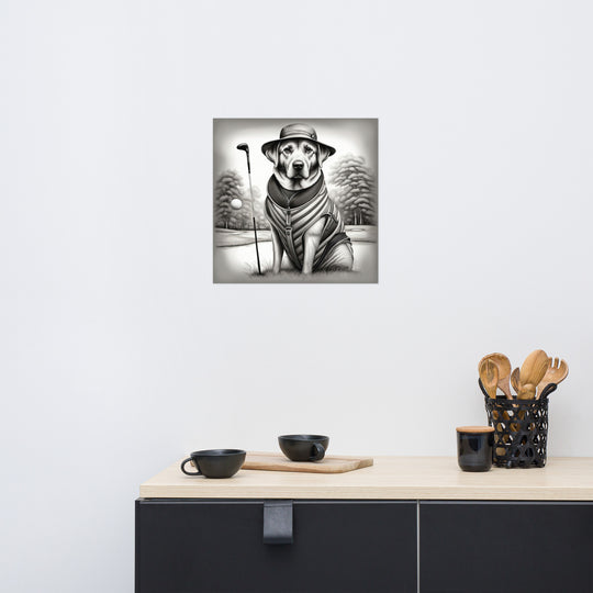 Photo paper poster-Labrador Retriever Golfer V7