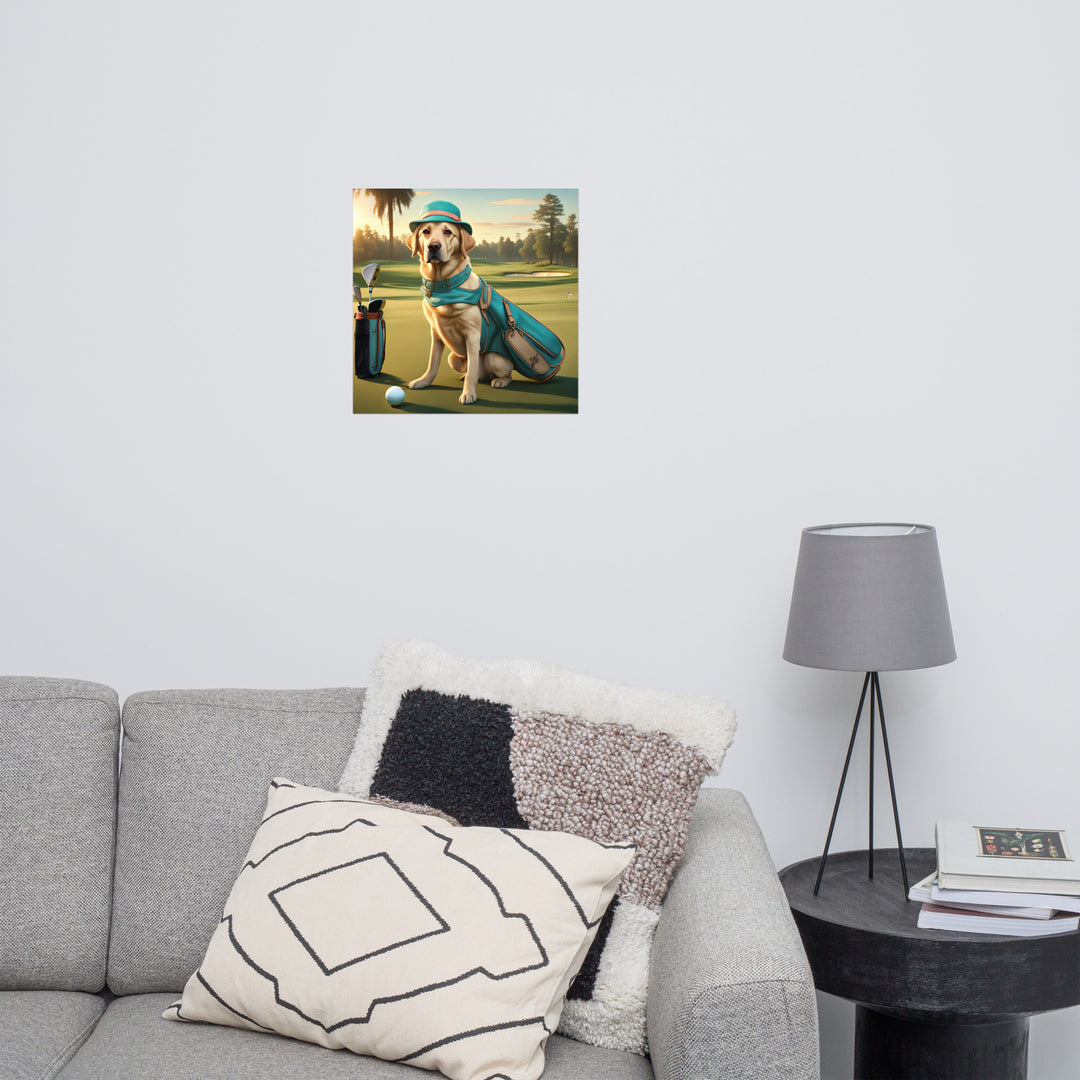 Photo paper poster-Labrador Retriever Golfer V12