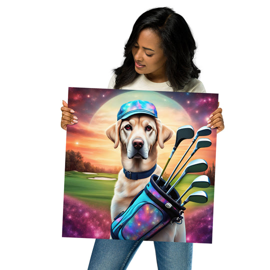 Photo paper poster-Labrador Retriever Golfer V13