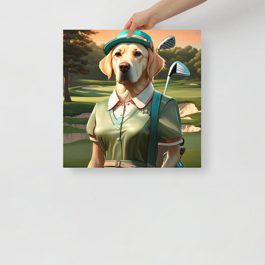 Photo paper poster-Labrador Retriever Golfer V14