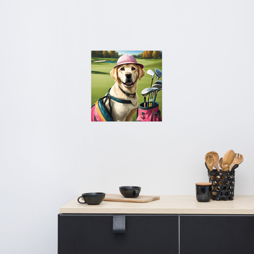 Photo paper poster-Labrador Retriever Golfer V19