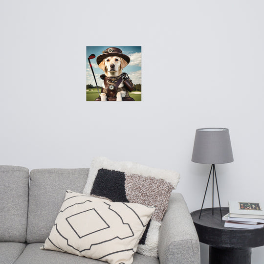 Photo paper poster-Labrador Retriever Golfer V20