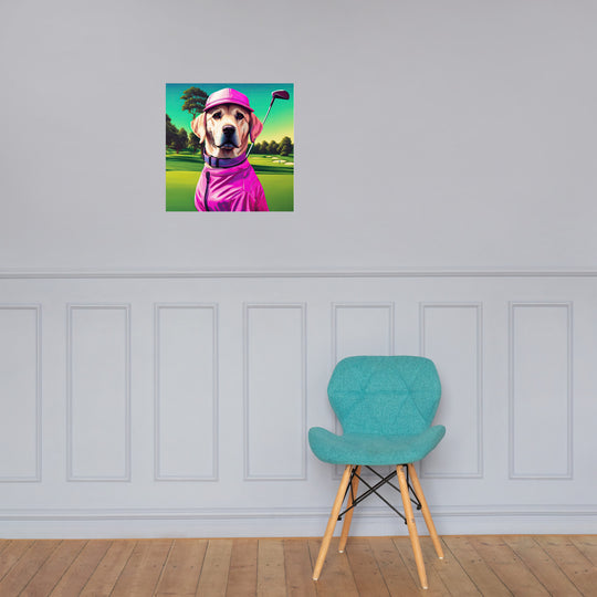 Photo paper poster-Labrador Retriever Golfer V16