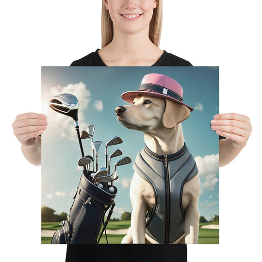 Photo paper poster-Labrador Retriever Golfer V4