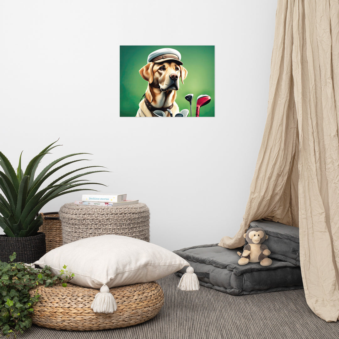 Photo paper poster-Labrador Retriever Golfer V3