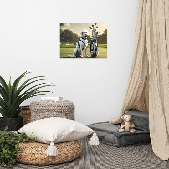 Photo paper poster-Labrador Retriever Golfer V6