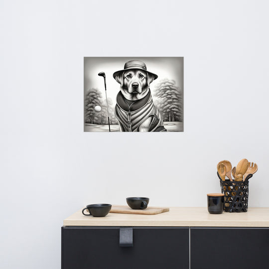 Photo paper poster-Labrador Retriever Golfer V7