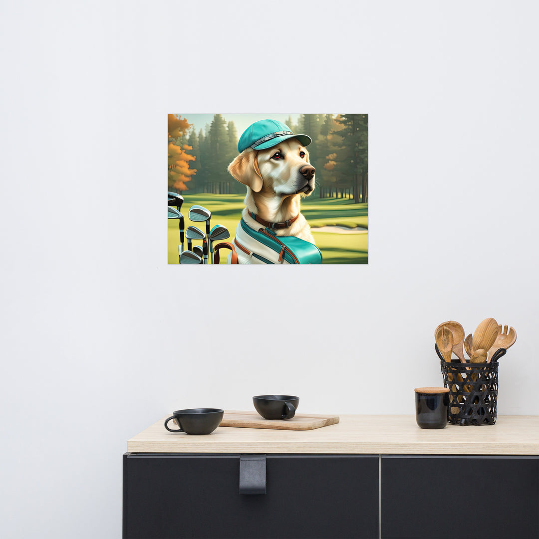 Photo paper poster-Labrador Retriever Golfer V10