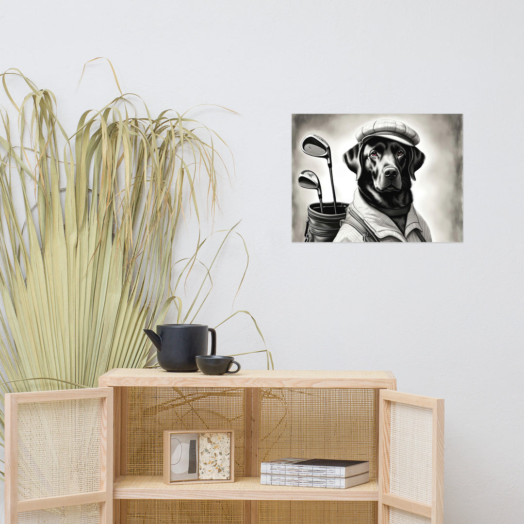 Photo paper poster-Labrador Retriever Golfer V11