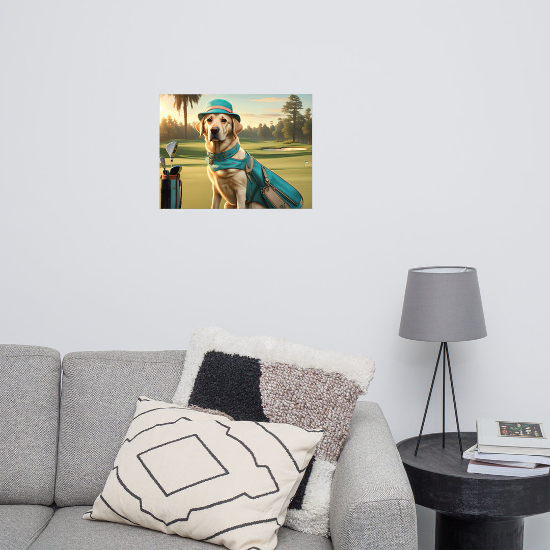 Photo paper poster-Labrador Retriever Golfer V12