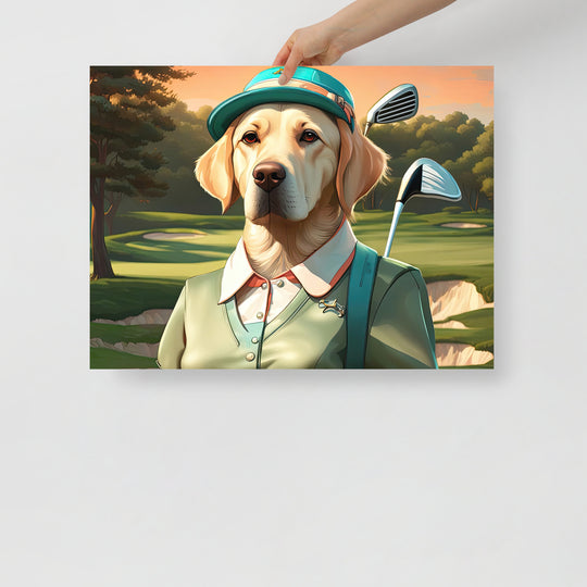 Photo paper poster-Labrador Retriever Golfer V14