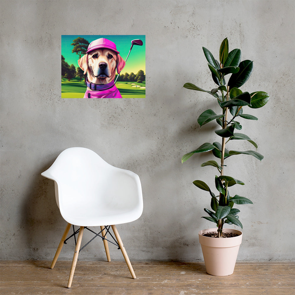 Photo paper poster-Labrador Retriever Golfer V16