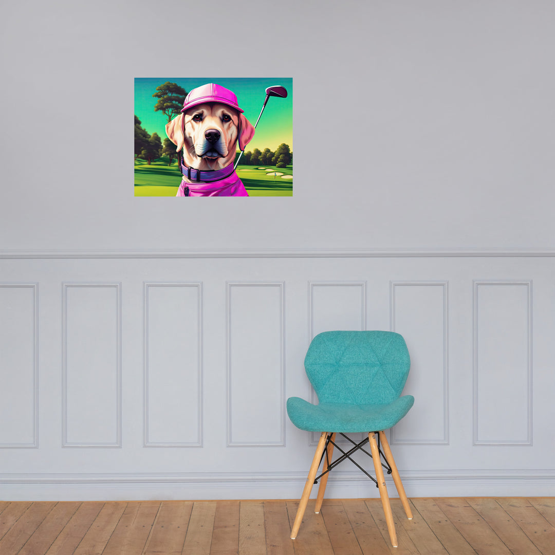 Photo paper poster-Labrador Retriever Golfer V16