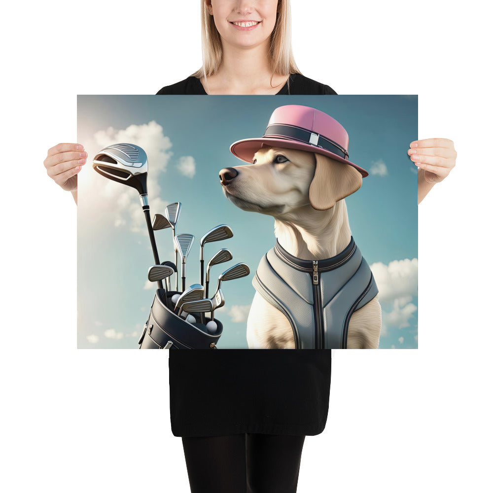 Photo paper poster-Labrador Retriever Golfer V4