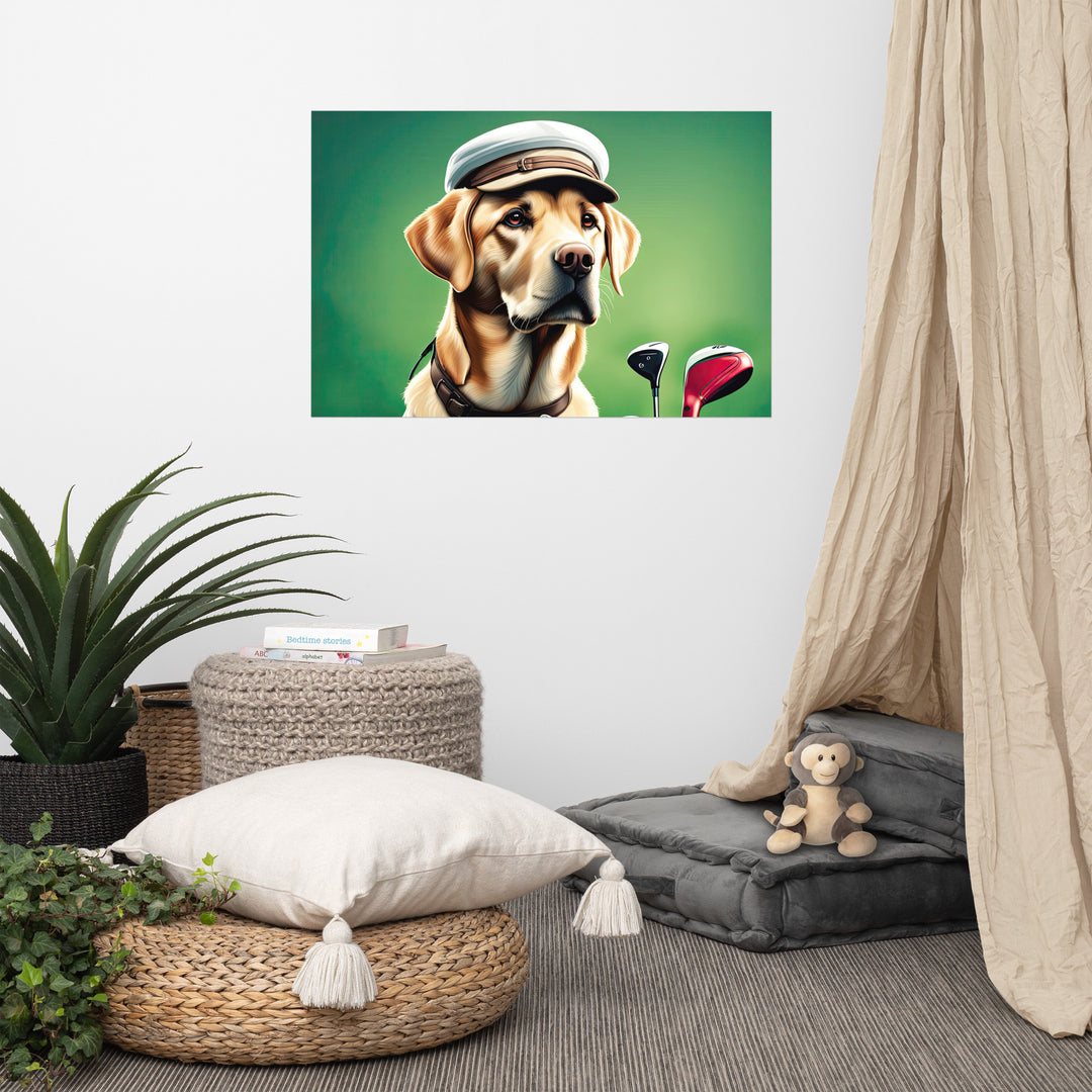 Photo paper poster-Labrador Retriever Golfer V3