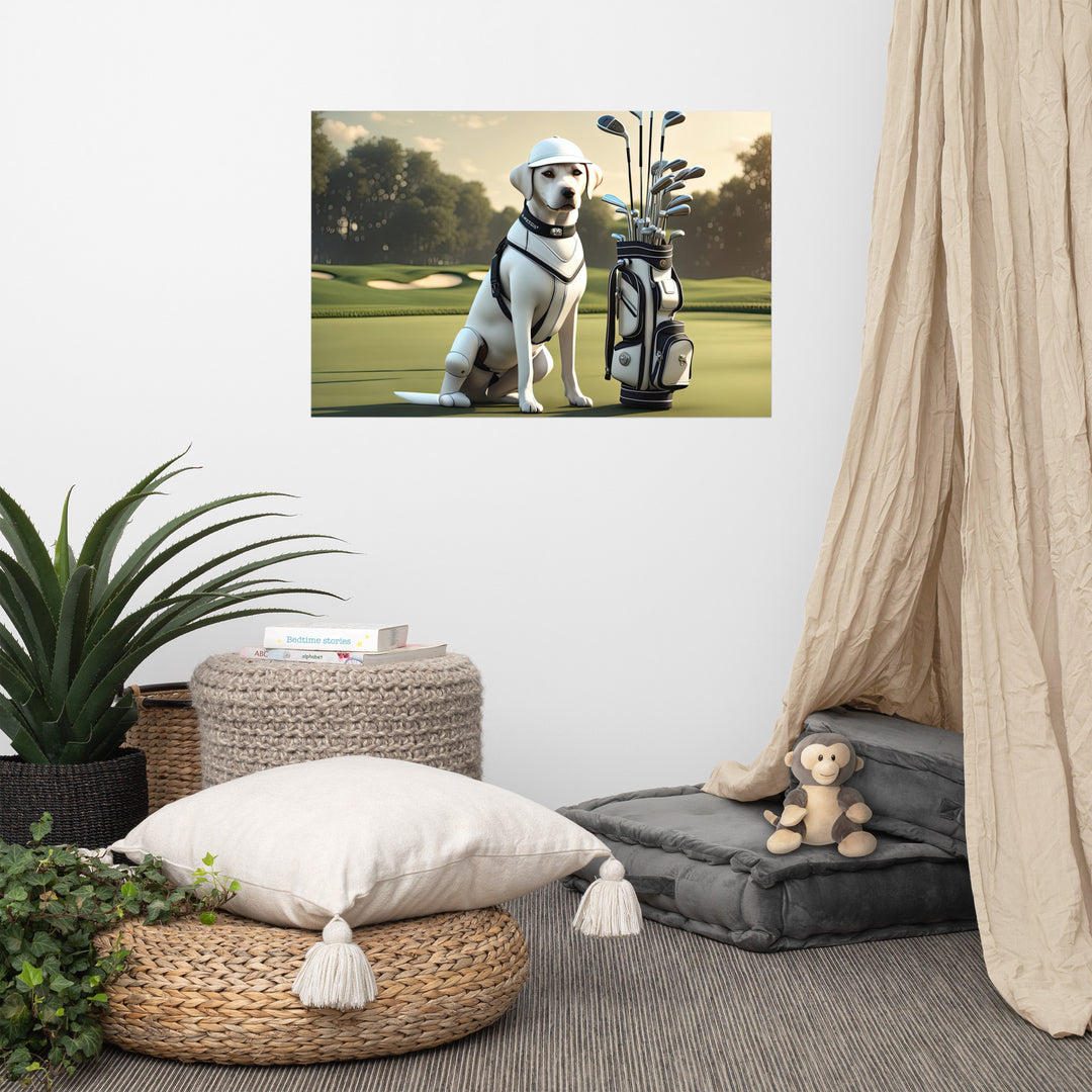 Photo paper poster-Labrador Retriever Golfer V6