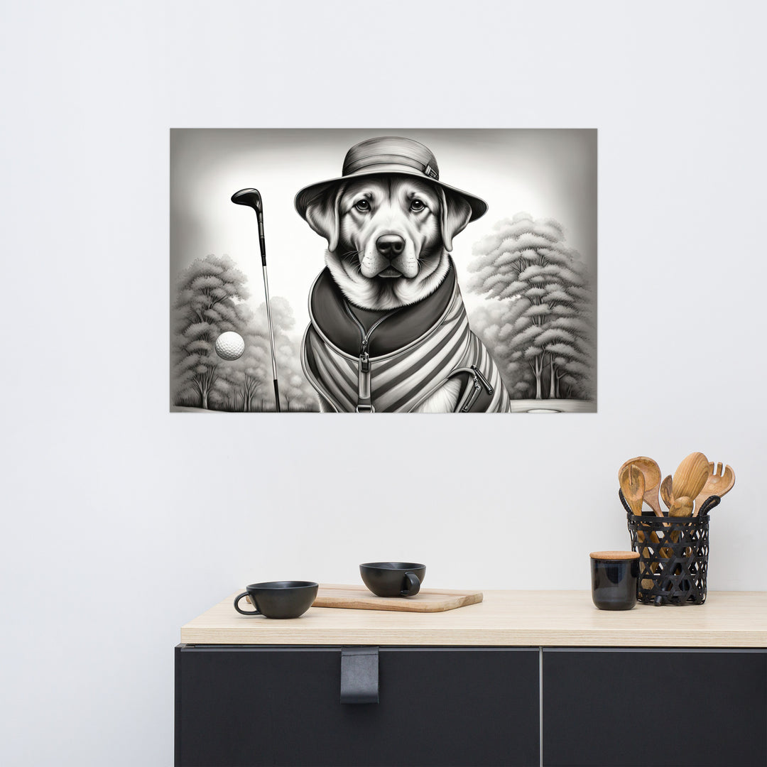 Photo paper poster-Labrador Retriever Golfer V7