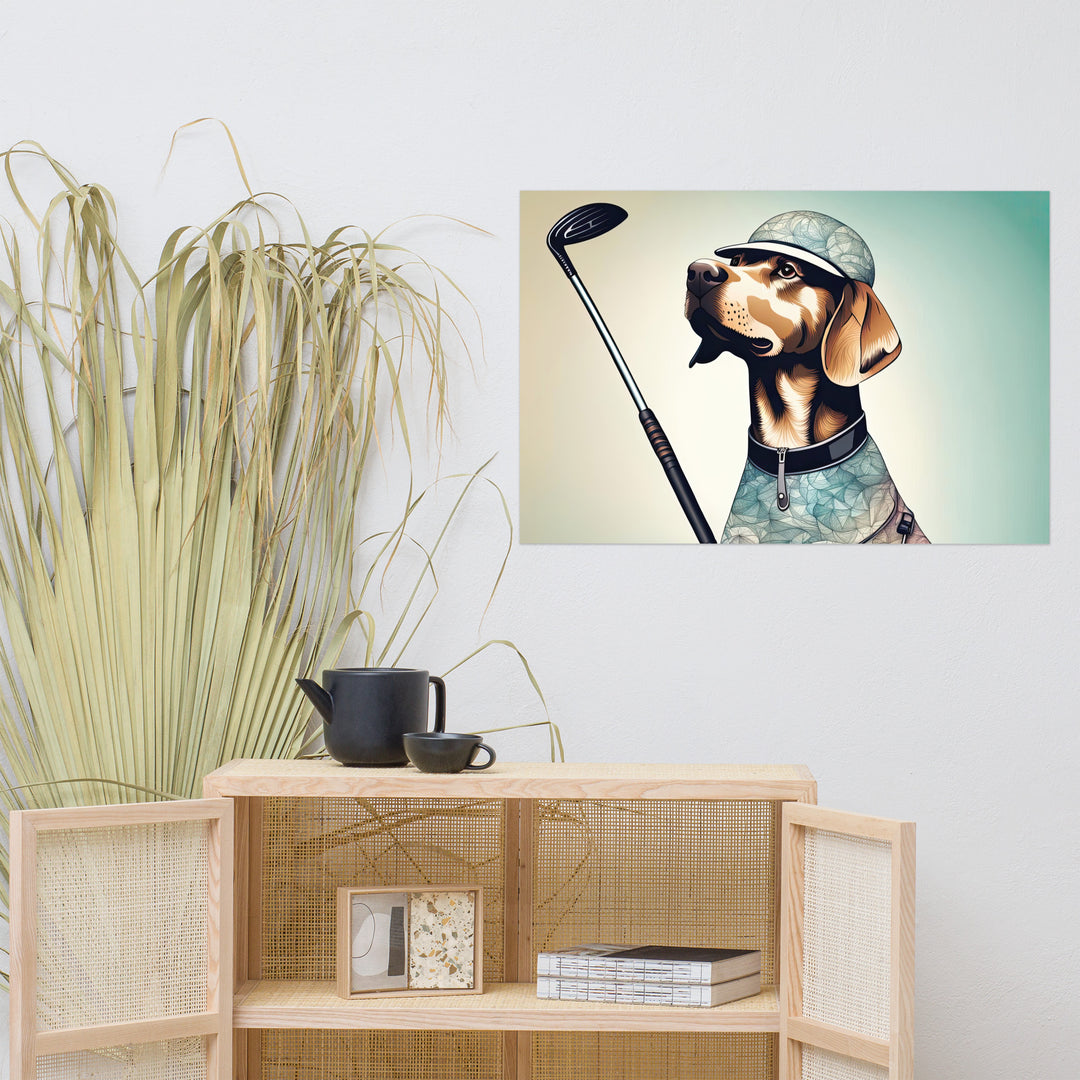 Photo paper poster-Labrador Retriever Golfer V8