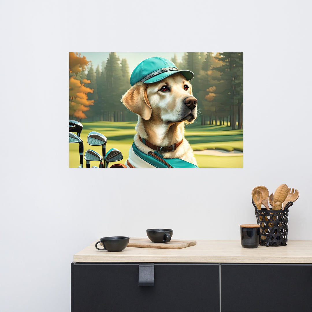 Photo paper poster-Labrador Retriever Golfer V10