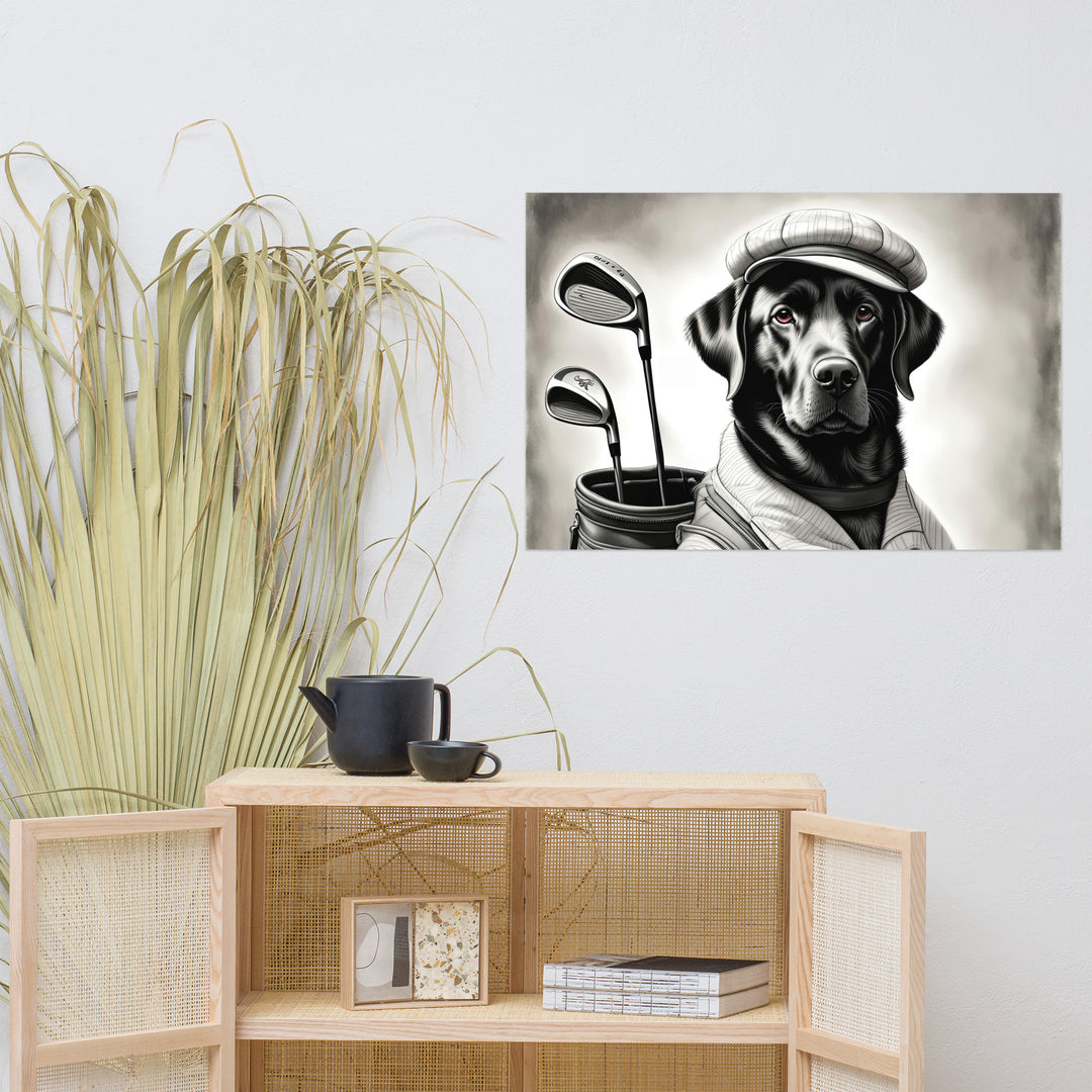 Photo paper poster-Labrador Retriever Golfer V11