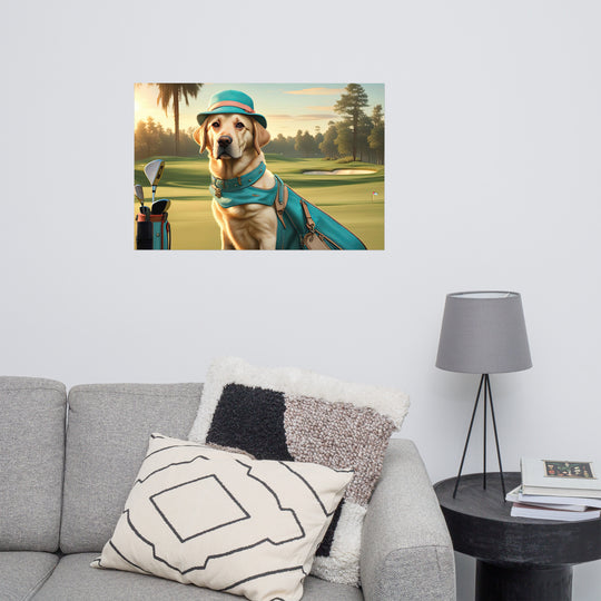 Photo paper poster-Labrador Retriever Golfer V12