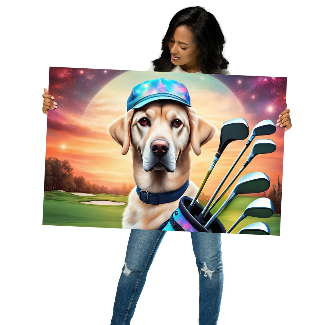 Photo paper poster-Labrador Retriever Golfer V13