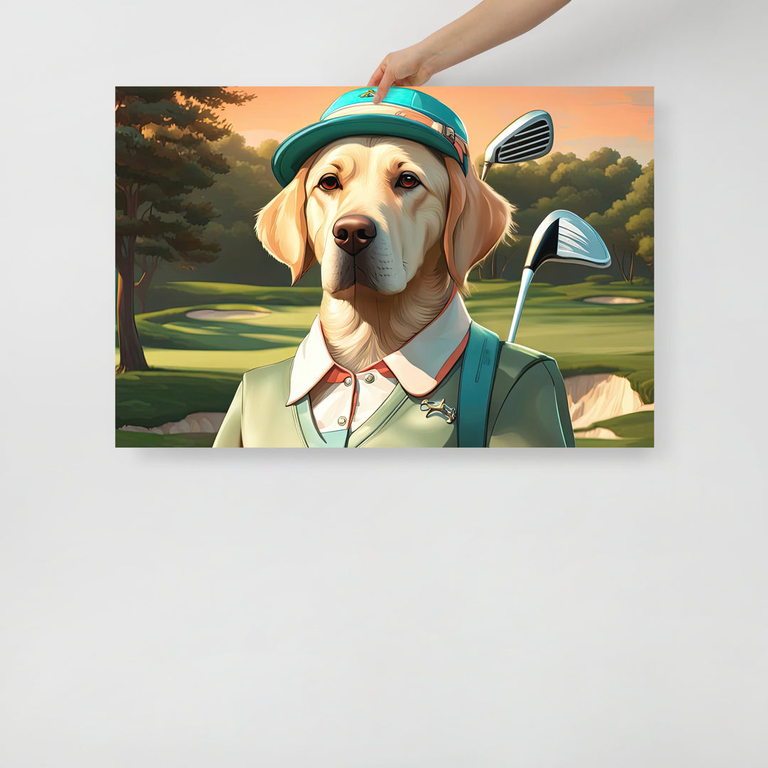 Photo paper poster-Labrador Retriever Golfer V14