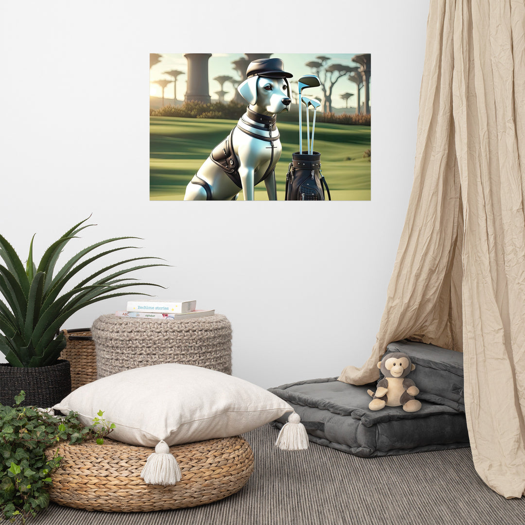 Photo paper poster-Labrador Retriever Golfer V18