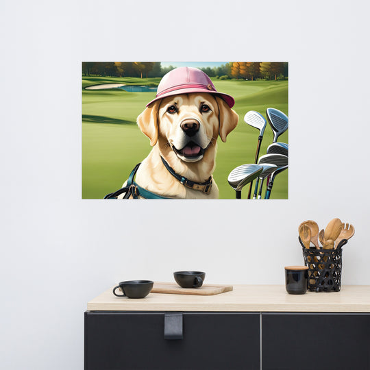 Photo paper poster-Labrador Retriever Golfer V19