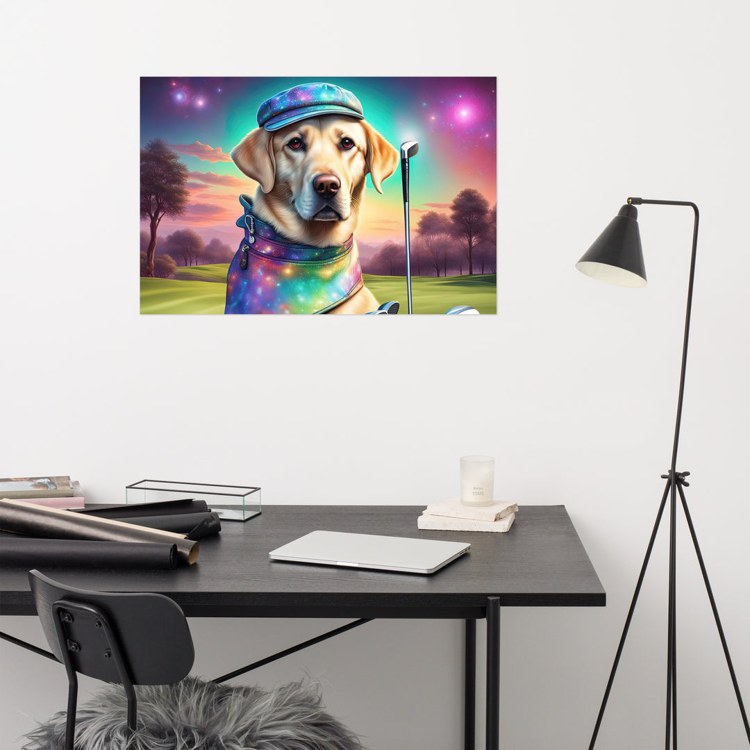 Photo paper poster-Labrador Retriever Golfer V21