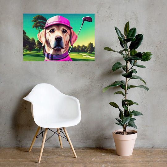 Photo paper poster-Labrador Retriever Golfer V16