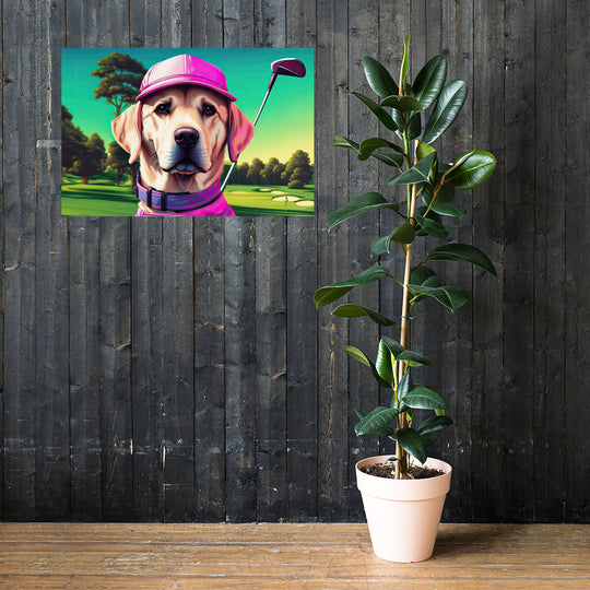 Photo paper poster-Labrador Retriever Golfer V16