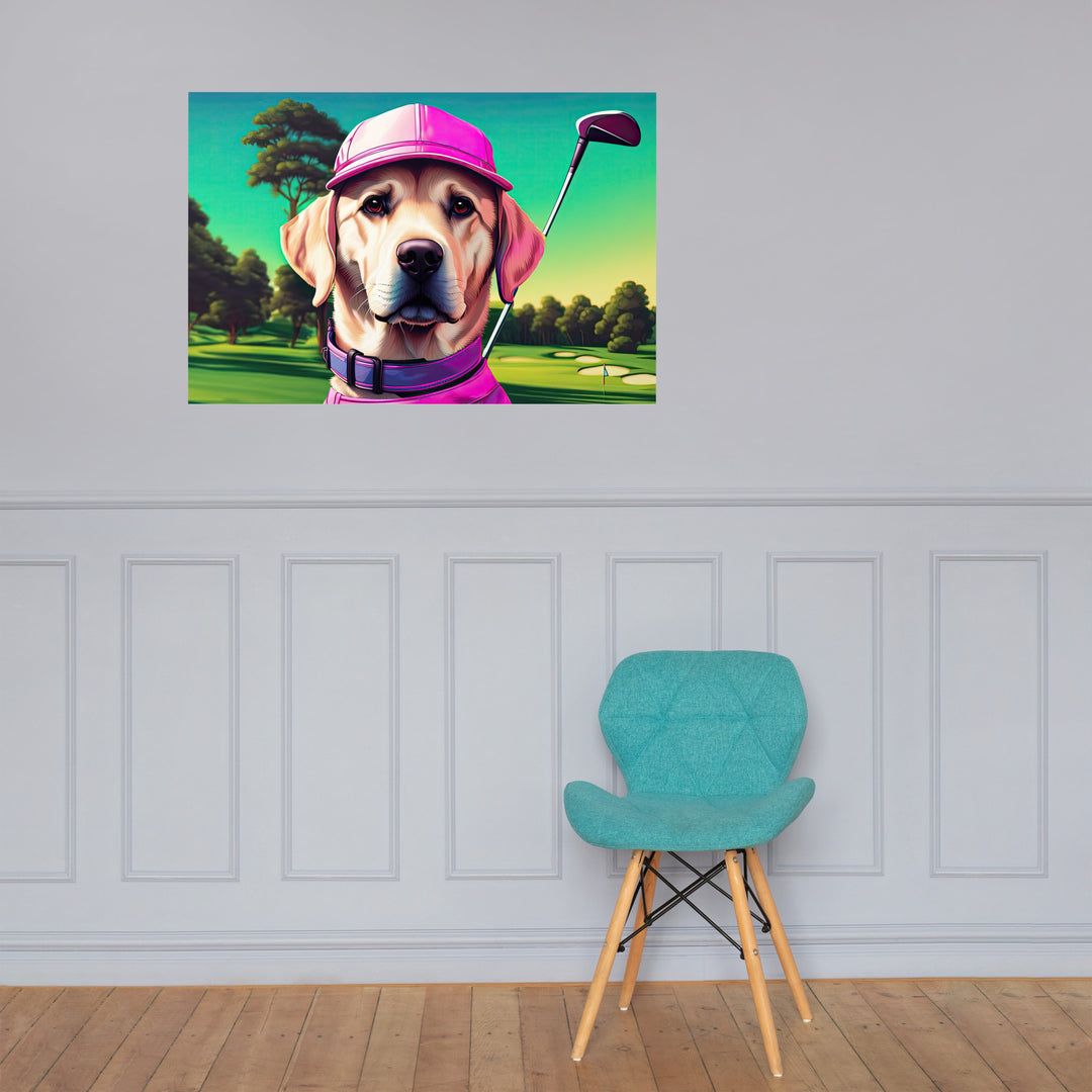 Photo paper poster-Labrador Retriever Golfer V16