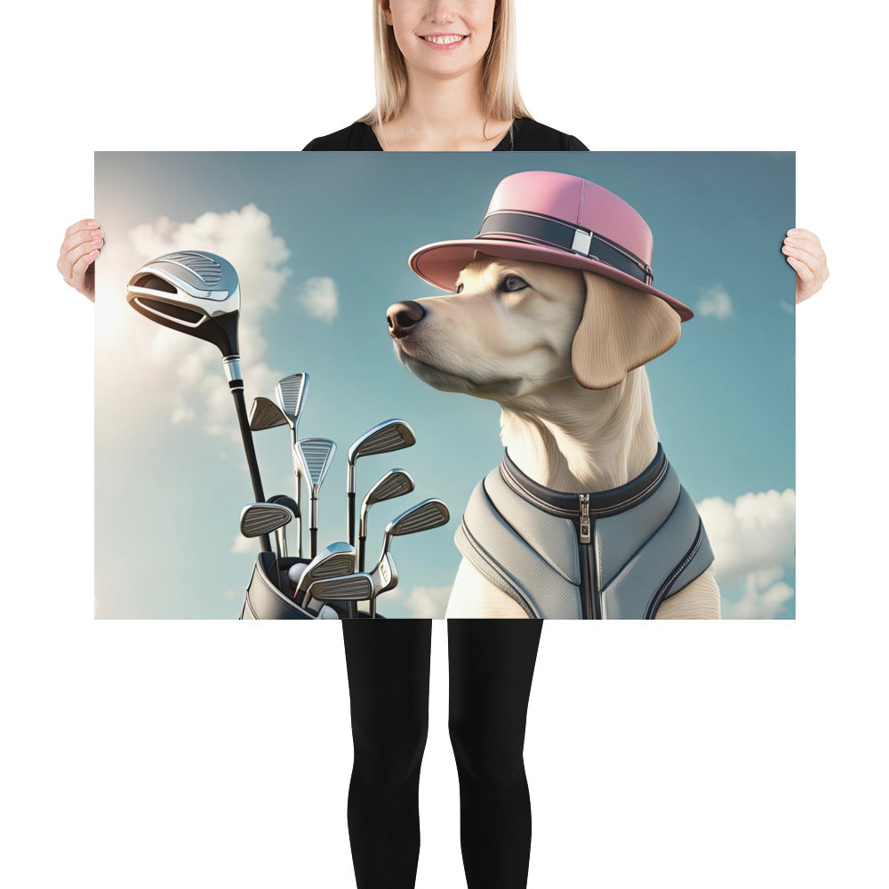 Photo paper poster-Labrador Retriever Golfer V4