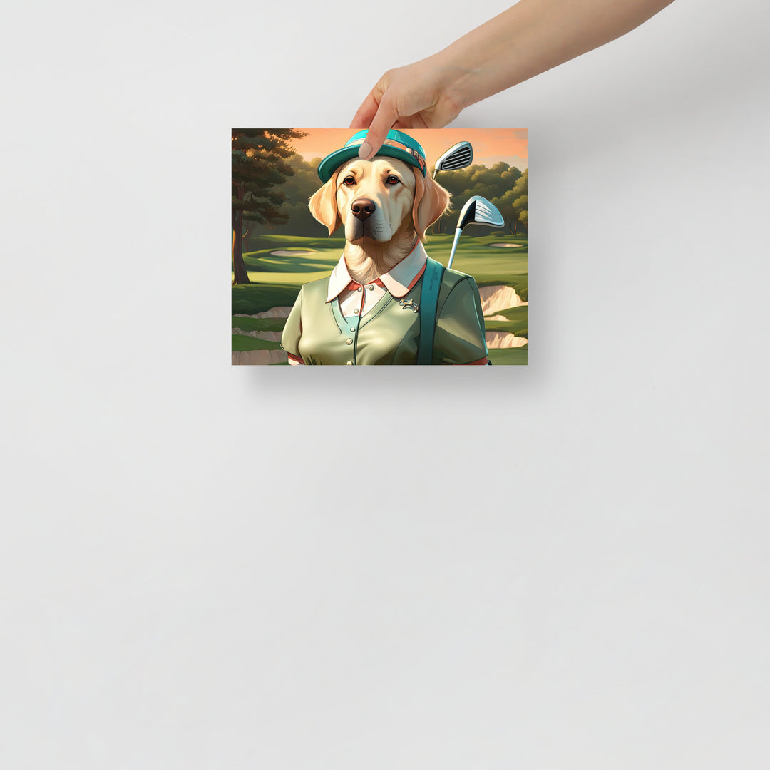 Photo paper poster-Labrador Retriever Golfer V14