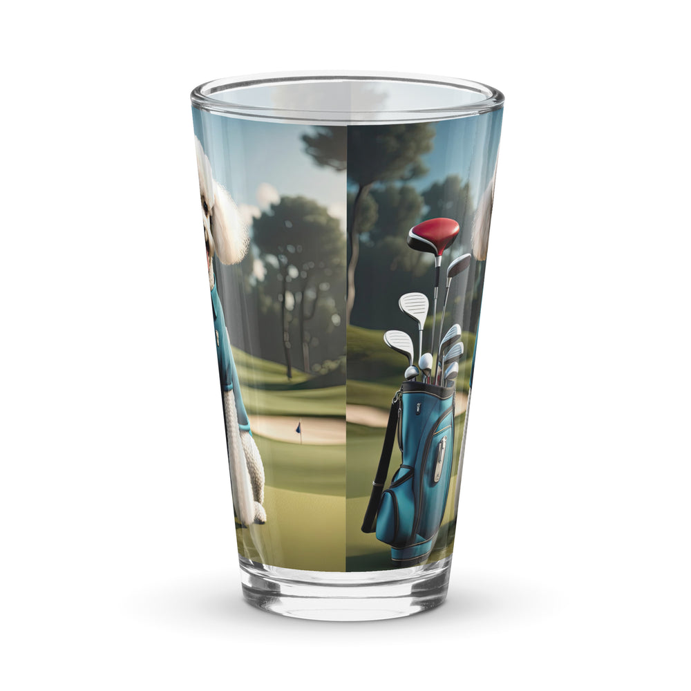 Poodle Golfer- Shaker Pint Glass