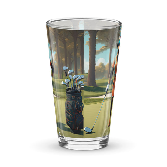 Rottweiler Golfer- Shaker Pint Glass v4