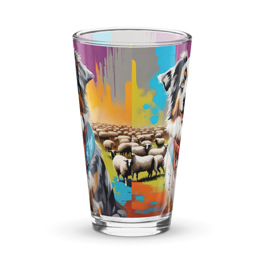 Australian Shepherd- Shaker pint glass v3