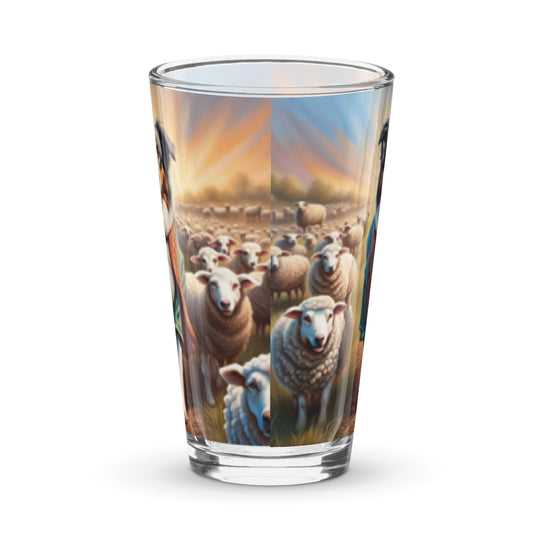 Australian Shepherd Golfer- Shaker pint glass v3