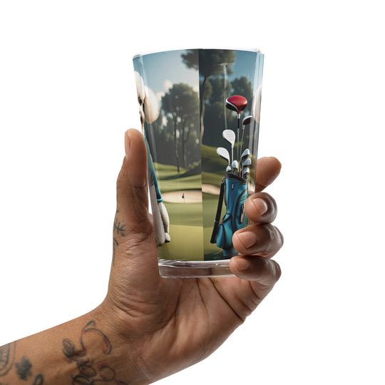 Poodle Golfer- Shaker Pint Glass