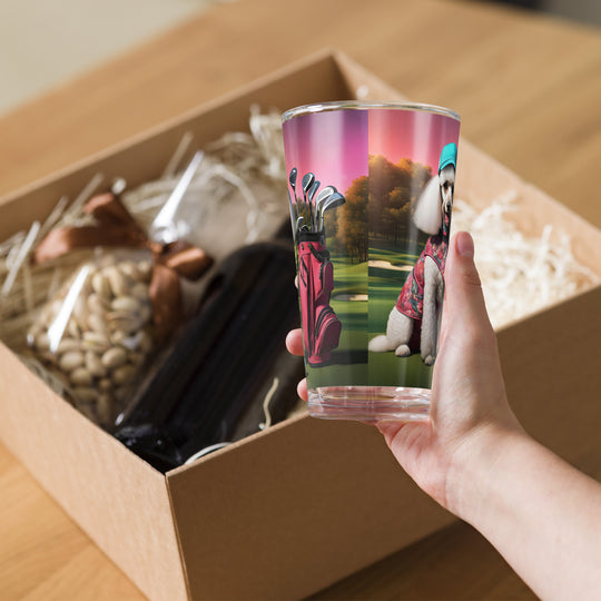 Poodle Golfer- Shaker Pint Glass v5
