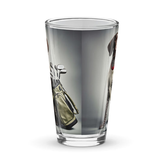 German Shorthaired Pointer Golfer- Shaker pint glass v4