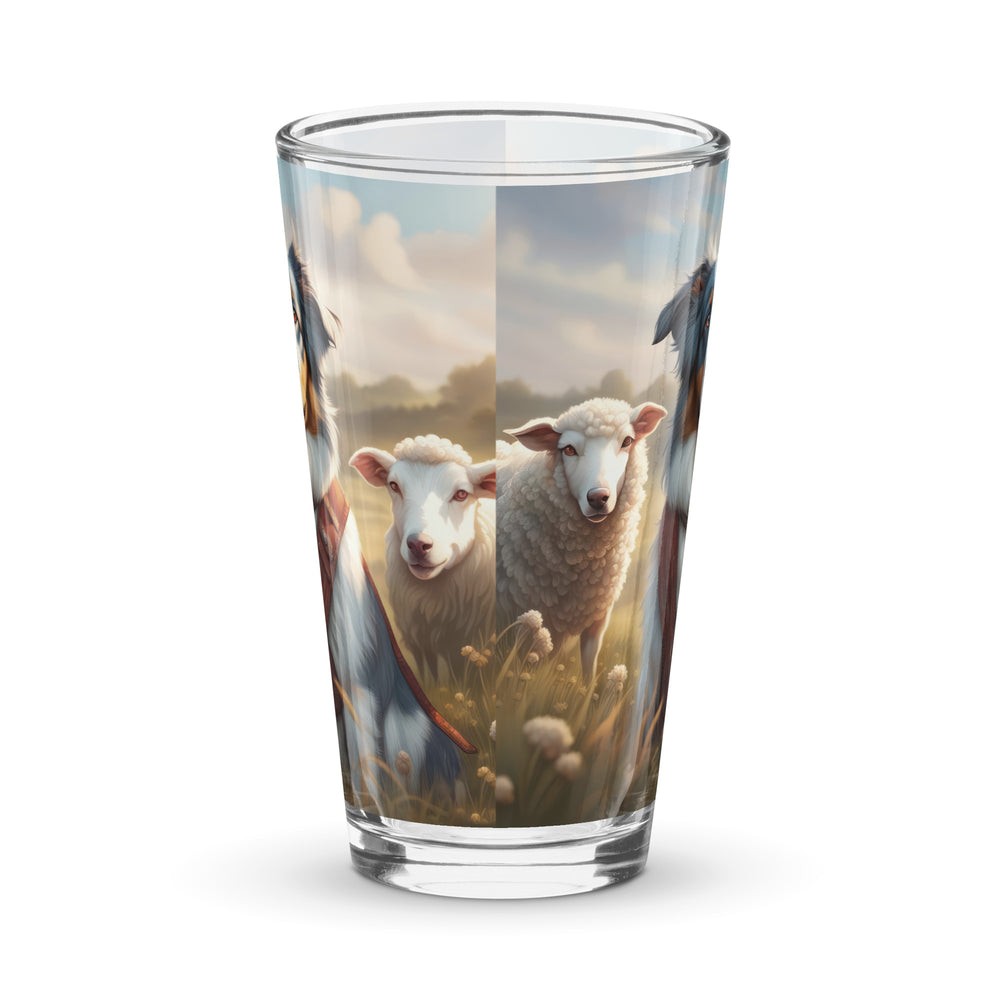 Australian Shepherd- Shaker pint glass v4