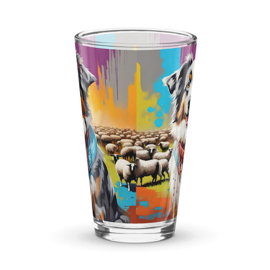 Australian Shepherd- Shaker pint glass v3