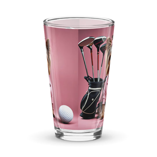 Yorkshire Terrier Golfer- Shaker pint glass