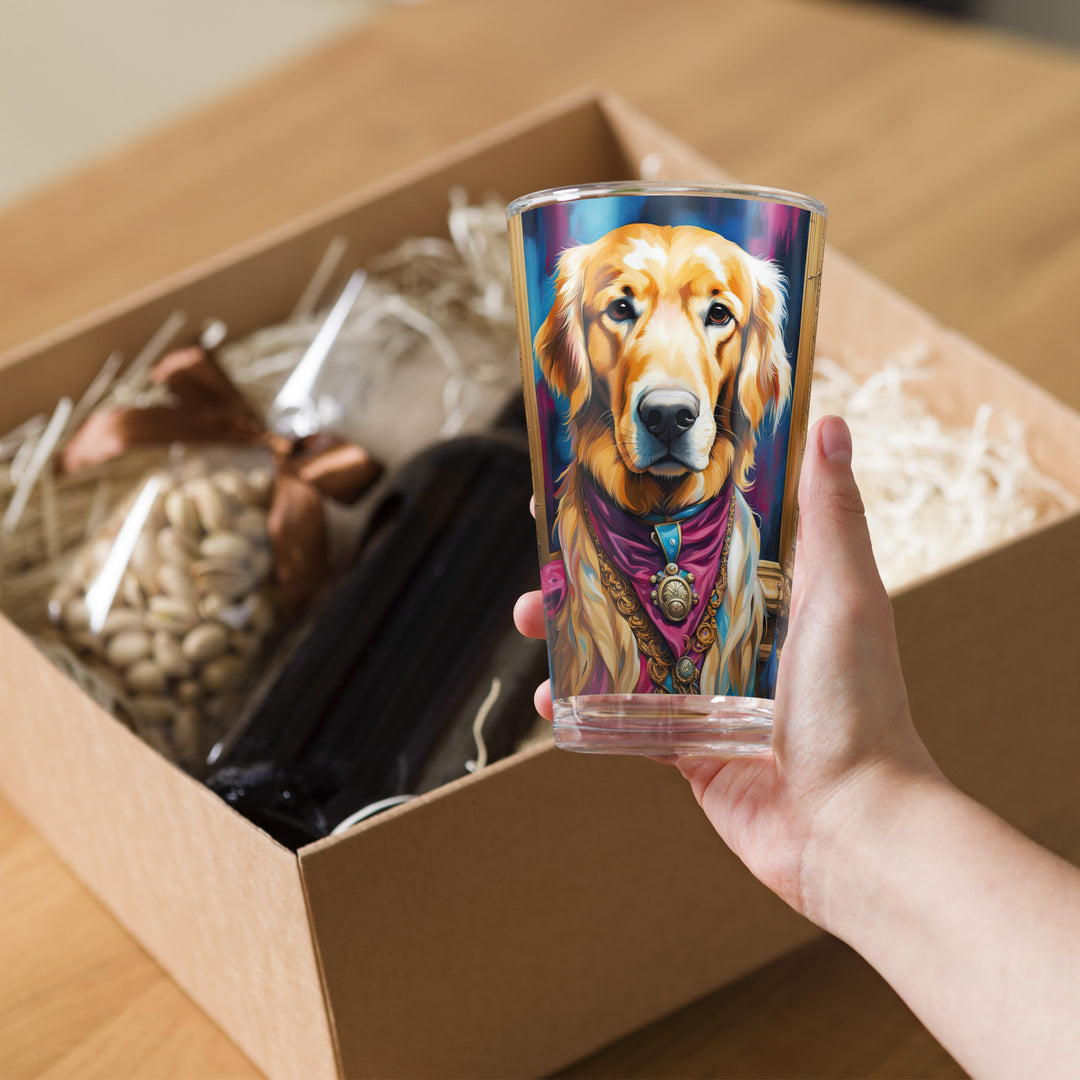 Golden Retriever- Shaker pint glass v4