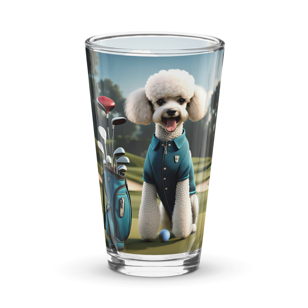 Poodle Golfer- Shaker Pint Glass