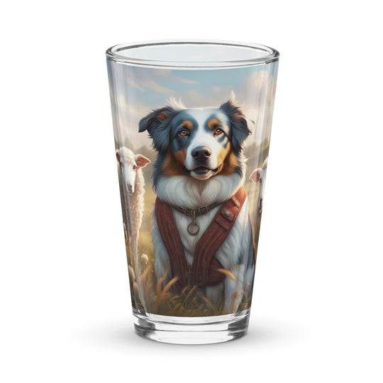 Australian Shepherd- Shaker pint glass v4